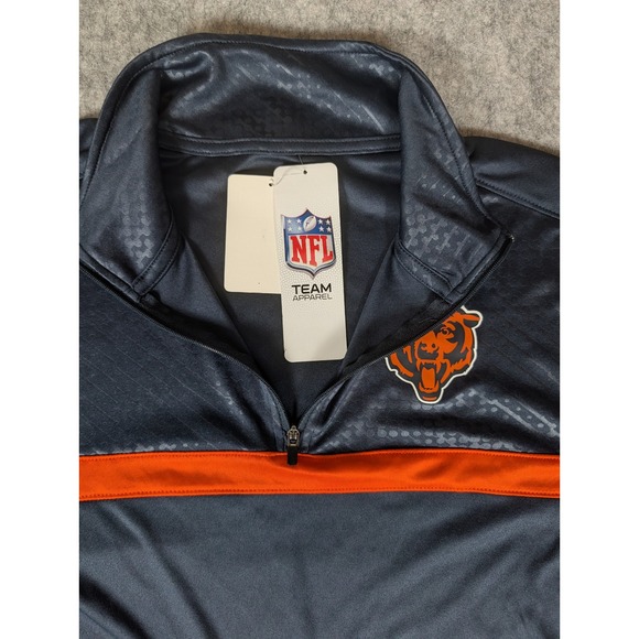 Mens Chicago Bears NFL Team Apparel Quarter Zip Pullover Shirt Size M - Picture 6 of 7